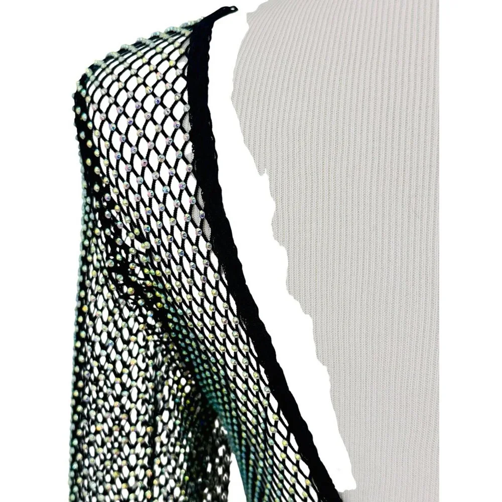 NWT Free People Rhinestone Sheer Mesh Scooped Back Top S| Sirencore Indie Sleaze - Picture 9 of 16